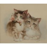 GEORGE RICHARDS (Early 20th century), Study of two kittens, watercolour, signed to lower right, 20.