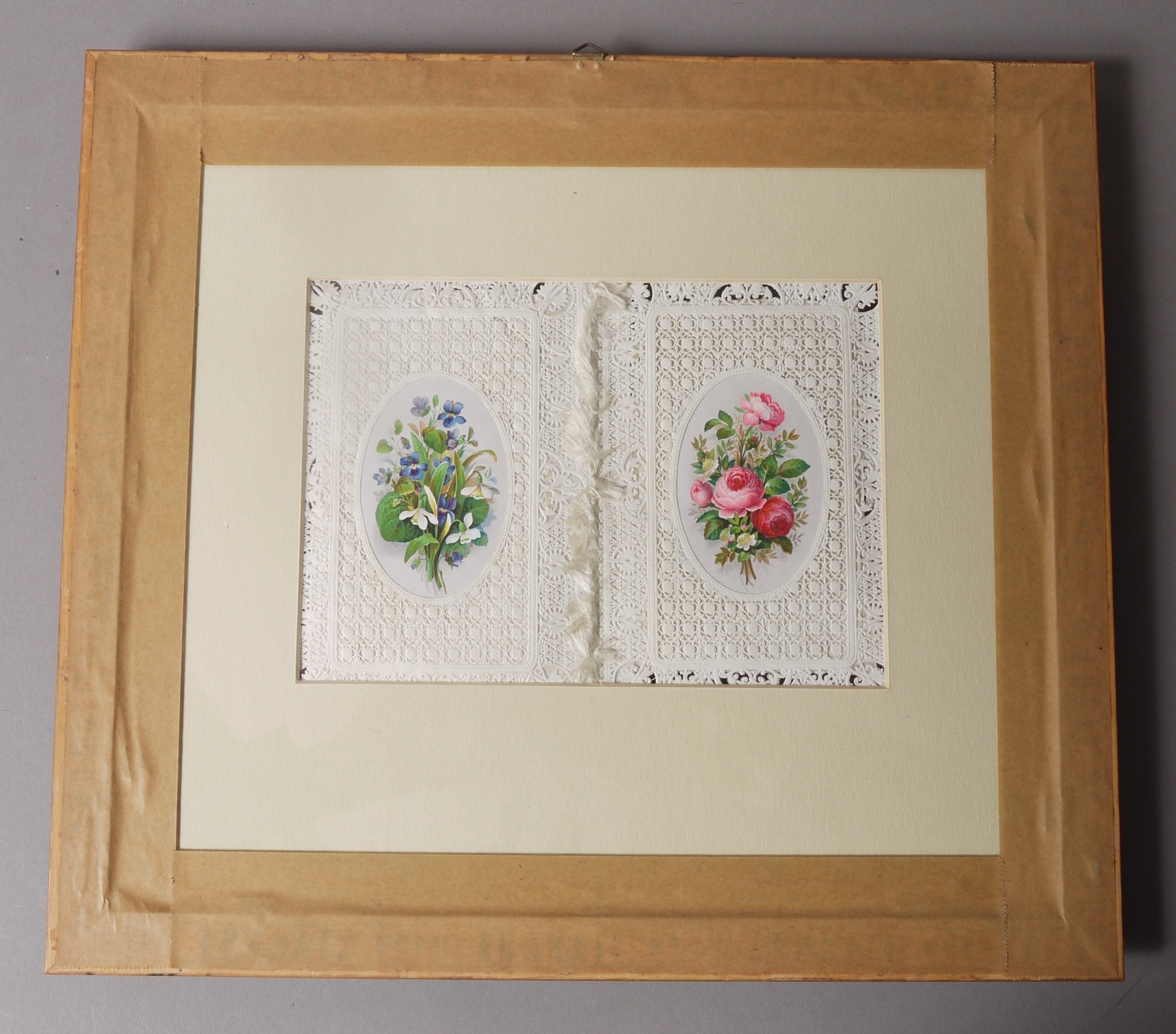 A LATE VICTORIAN GREETINGS CARD 'Loves Wish' with verse within lithographed floral and cut paper - Image 5 of 5