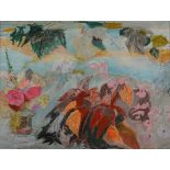 ARR EDNA GINESI (1902-2000) 'THE LEEDS TABLE', Festival, floral festoon, mixed media,