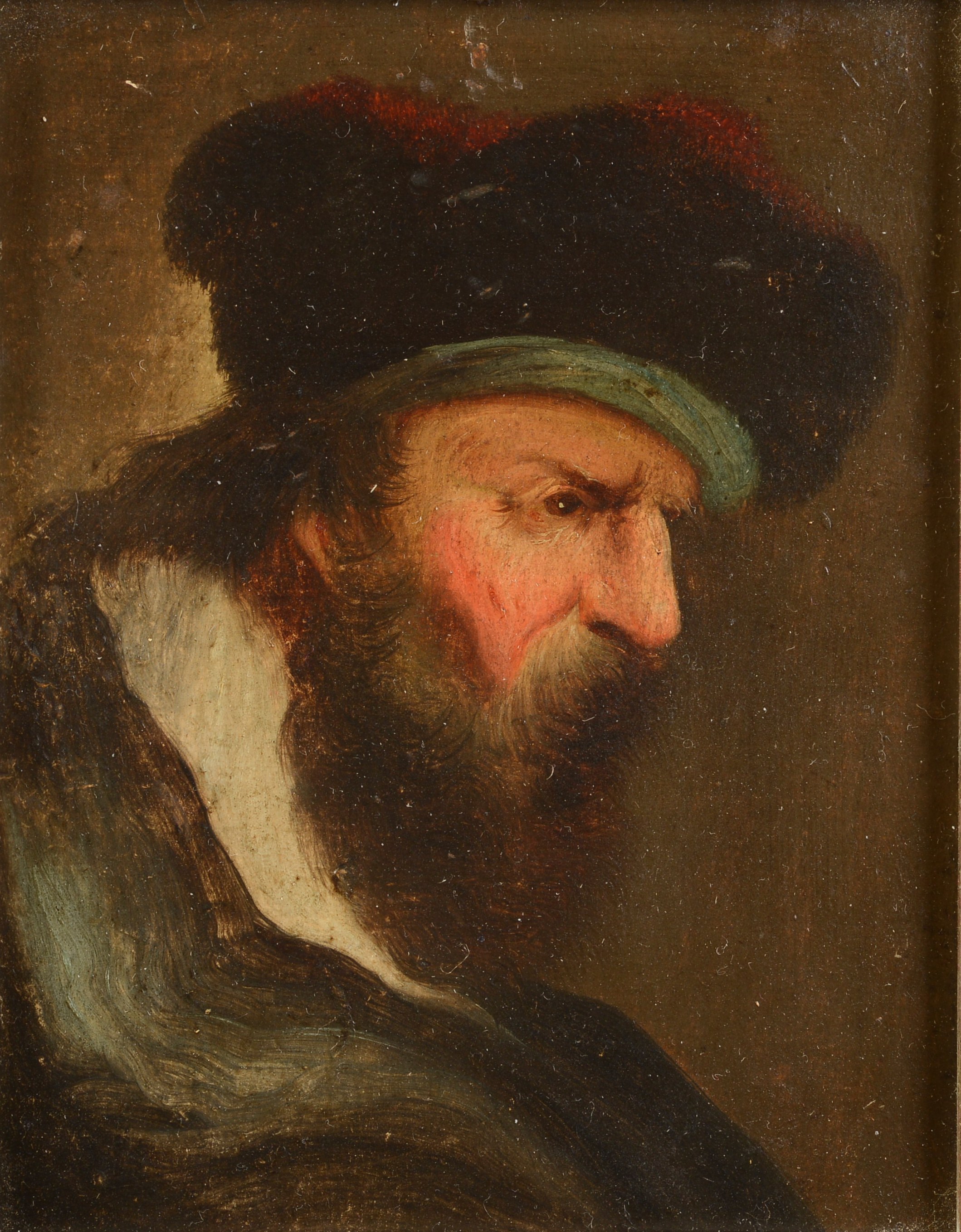 ENGLISH SCHOOL (19th century), Portrait of a scholar, head and shoulders in profile, bearded,