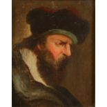 ENGLISH SCHOOL (19th century), Portrait of a scholar, head and shoulders in profile, bearded,