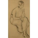 ARR PHILIP NAVIASKY (1894-1983), young woman in pensive mood, portrait, full length,