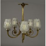 A FIVE LIGHT CHANDELIER,