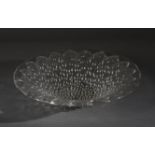 A LALIQUE 'ROSCOFF' BOWL, moulded with radiating fish and bubbles, in clear glass,