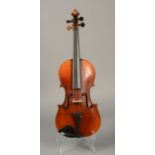 A 19TH CENTURY FRENCH VIOLIN BY VUILLAME, PARIS, with two piece flamed maple back and sides,