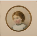 ENGLISH SCHOOL (19th century), Portrait of a young girl, head and shoulders,