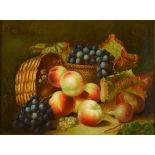 A* LADD (20th/21st century), Still life with baskets of grapes, figs and peaches, oil on canvas,