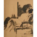 ARR PHILIP NAVIASKY (1894-1983), Woman sitting in an armchair, full portrait in profile,
