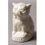 A RARE SUFFRAGETTE PORCELAIN MODEL OF A CAT, moulded, to the base 'I Want My Vote',
