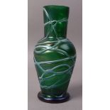 AN ART NOUVEAU GREEN LUSTRE VASE, BY PALME KONIG, with  elongated neck and ovoid body,