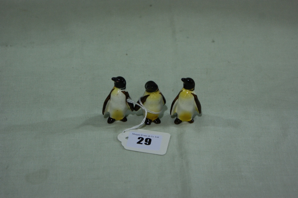 Three Beswick Miniature Penguin Figures