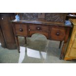 A 19th Century Mahogany Desk With Two Deep Side Drawers And Turned Corner Supports