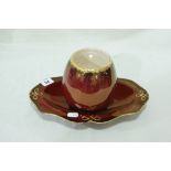 A Carlton Ware Rouge Royale Oval Serving Dish And Vase