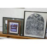 A Signed Lithographic Print Titled "Bro'r Frogwy" Etc