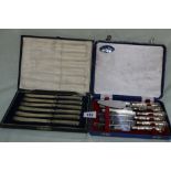 Two Cased Cutlery Sets