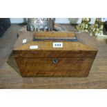 A 19th Century Mahogany Tea Caddy Of Sarcophagus Form