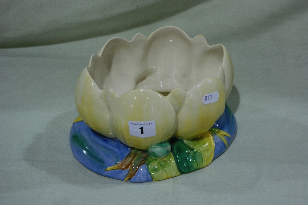 A Clarice Cliff Lily Shaped Planter