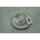 A Porcelain Third Reich Related Cup And Saucer With Gilt Emblem (As Used On The German State