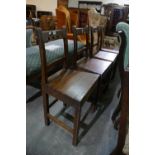 A Set Of Four Antique Oak Farmhouse Chairs