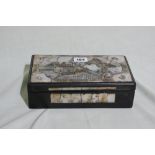 An Attractive Mother Of Pearl Decorated Brush Box In The Oriental Taste