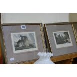 Four North Wales Engraving Views Of Castles