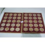 A Rare Franklin Mint Collection Of 200 Bronze Medallions, Detailing The History Of The U.S.A., In
