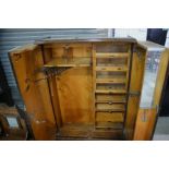 An Early 20th Century Polished Oak Finish Compactom Two Door Fitted Wardrobe 48" Across
