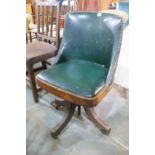 An Oak Framed Early 20th Century Office Swivel Chair