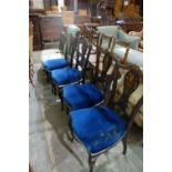 A Set Of Four Edwardian Period Drawing Room Chairs With Garland Inlay