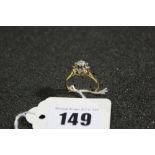 An 18 Carat Gold Diamond Cluster Ring