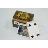 A Tartan Ware Twin Compartment Playing Card Box
