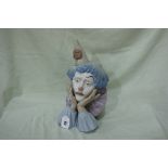 A Lladro Porcelain Bust Of A Clown