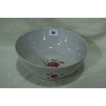 A 19th Century Chinese Export Ware Circular Fruit Bowl, The Exterior Decorated With Blossom And