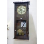 An Oak Encased Pendulum Wall Clock, The Circular Dial Marked D Lloyd-Jones, Pwllheli