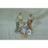 A 19th Century Meissen Porcelain Figure Of A Classical Female Figure And Mandolin Together With