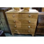 A Stripped Pine Chest Of Two Short And Three Long Drawers