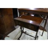 A Reproduction Mahogany Finish Sofa Table