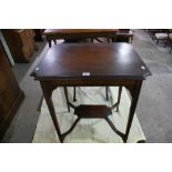 An Edwardian Period Marquetry Work Two Tier Occasional Table