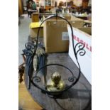 A Brass And Metal Hanging Lantern