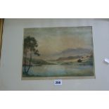 Francis Wells A Coloured Engraving Titled "Evening In Snowdon" Signed In Pencil