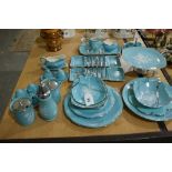 A Good Quantity Of Royal Winton And Midwinter Turquoise Ground And Floral Decorated Service Ware