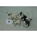 Two Beswick Model Lambs Together With Two U.S.S.R. Model Birds
