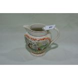 A 19th Century Staffordshire Pottery Transfer Decorated Milk Jug With Sailors Return Picture And