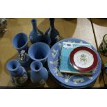 Twelve Pieces Of Wedgwood Blue Jasper Ware