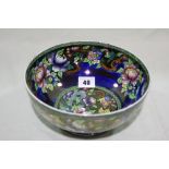 A Circular Based Maling Pottery Lustre Glazed And Floral Decorated Fruit Bowl