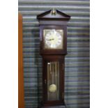 A Mahogany Finish Reproduction Pendulum Grandfather Clock