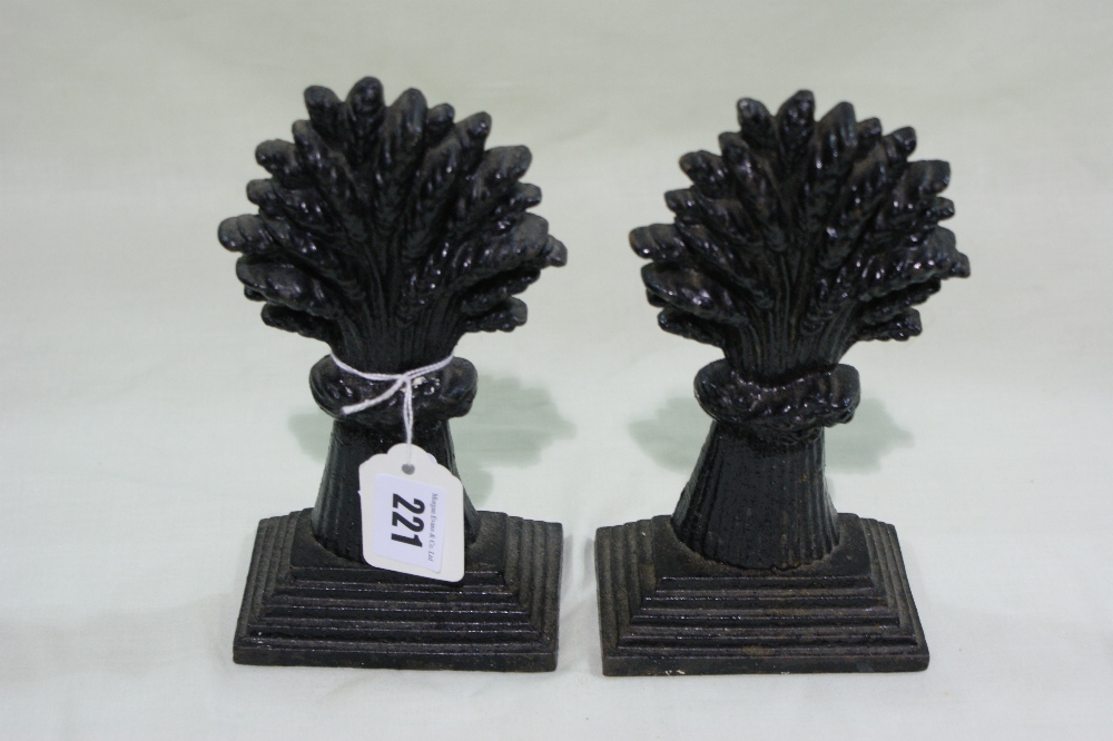 A Pair Of Wheat Sheaf Cast Iron Door Stops