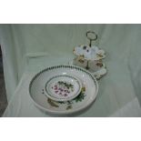 A Royal Winton Two Tier Cake Plate Together With A Portmeirion Circular Fruit Bowl And Two Plates