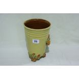 A Moulded Clarice Cliff Design Three Footed Pottery Vase With Floral Decoration