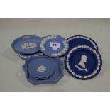 A Selection Of Wedgwood Blue Jasper Ware Trinket Dishes